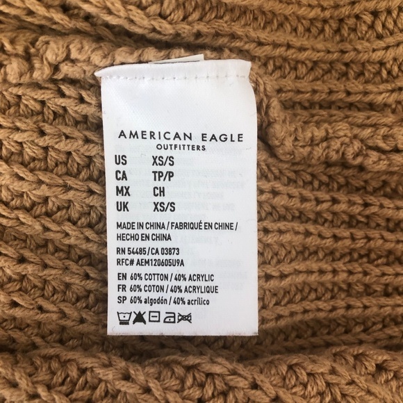 American Eagle Mustard Knit Sweater Pullover XS - Picture 7 of 8